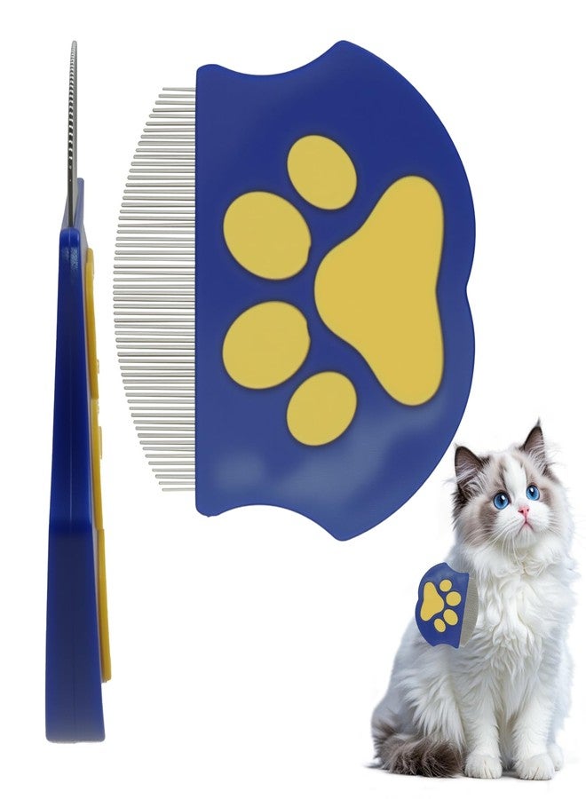 Ryetvok Professional Eye Comb for Cats & Dogs,2.56×2.55 In Blue Arc Stainless Steel Dog Eye Booger Comb,Portable Eye Gunk Removal Grooming Tool for Fur Debris Dirt,Gentle Round-Head Grooming Tool - Image 1